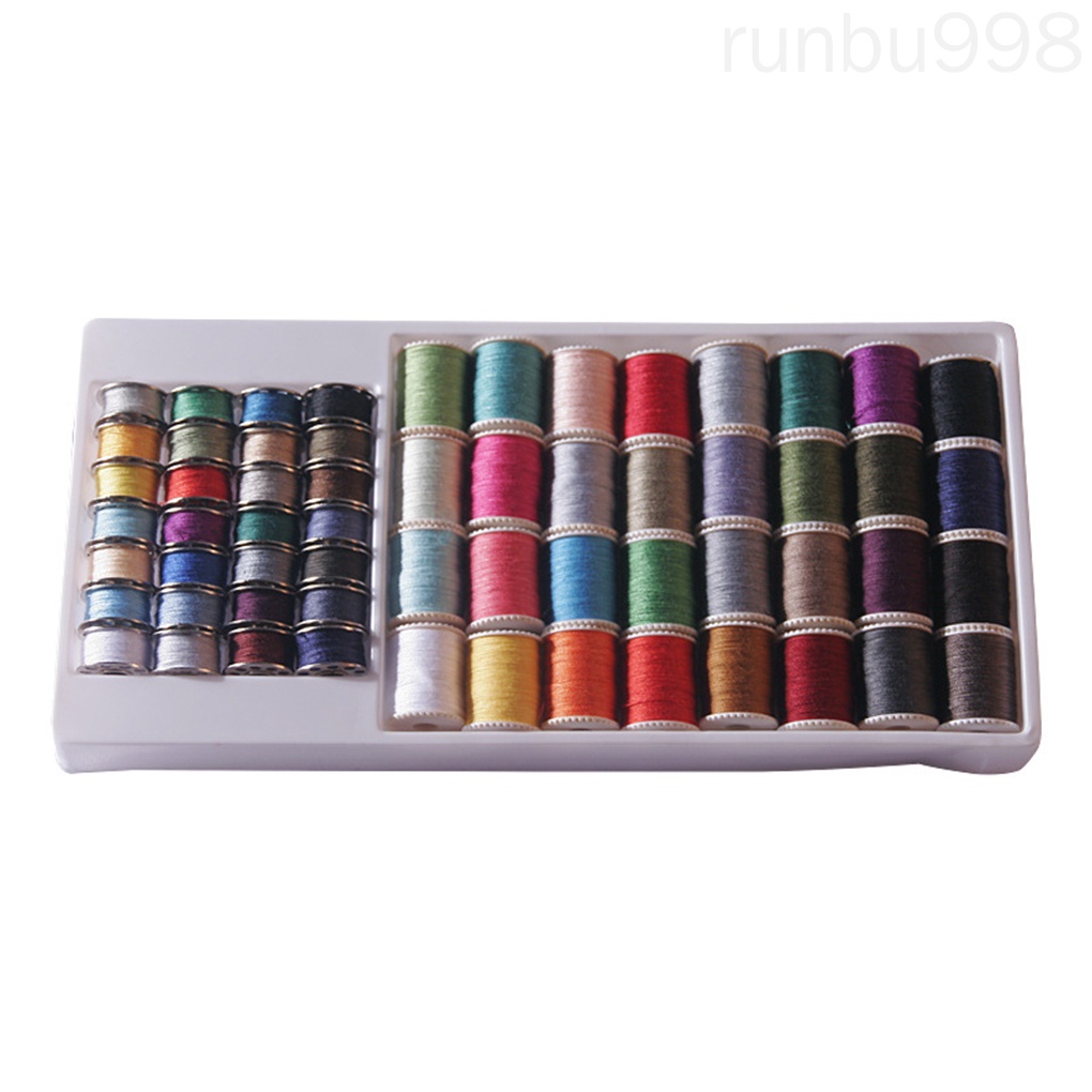 Set 60 Cuộn Chỉ May Mini Bằng Kim Loại Nhiều Màu Sắc Chạy Điện Runbu998