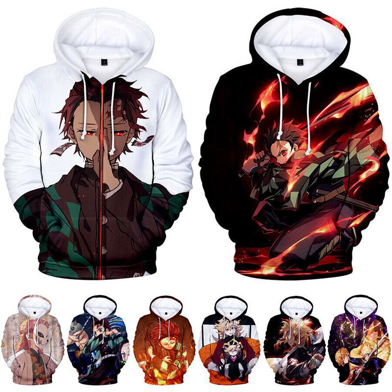 Áo Hoodie In Họa Tiết 3D Hóa Trang Nhân Vật Anime Demon Slayer:Kimetsu No Yaiba