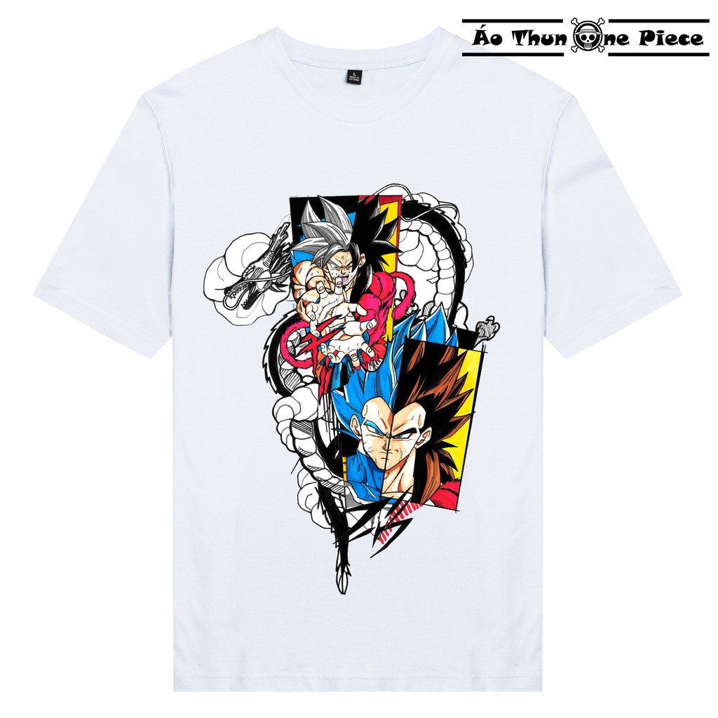 Áo thun in hình Áo Thun In Hình Dragon ball "7 Viên Ngọc Rồng" Songoku 2 Mẫu Trắng Đen - Áo Thun Manga giá rẻ -Nhận in t