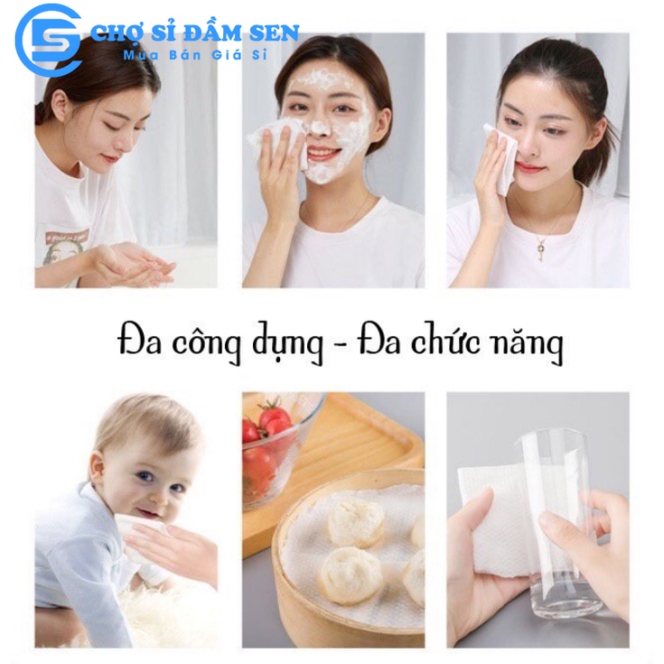 Khăn Lau Mặt Dùng 1 Lần Khô Đa Năng Hatsu lau mặt lau khô, lau ướt, tẩy trang G380-KhanHatsu