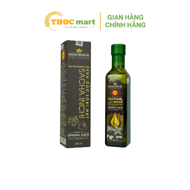 [ THOCmart.vn ] Dầu Sachi (Sacha Inchi) King Of Nuts Organic dầu ăn nguyên chất tự nhiên giàu Omega 3.6.9 chai 250ml