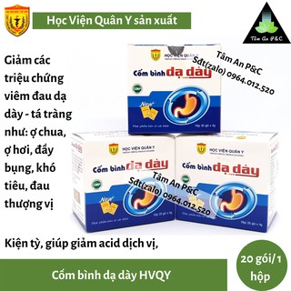 Cốm bình dạ dày Học Viện Quân Y (hộp 20 gói)-Giảm triệu chứng đầy hơi khó chịu, giảm đau dạ dày-CHÍNH HÃNG HVQY
