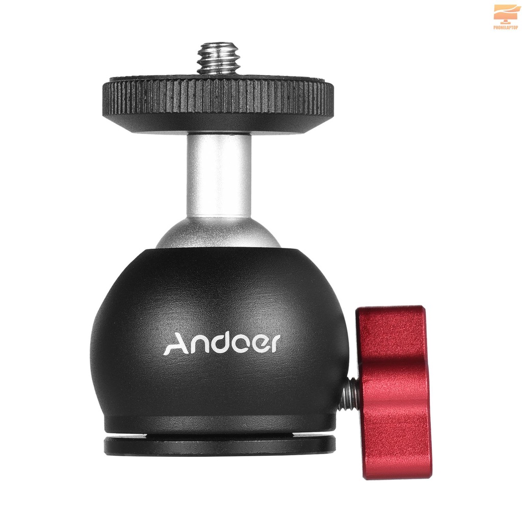 ANDOER Đầu Bi Xoay 360 Độ Bằng Hợp Kim Nhôm Cho Chân Máy Ảnh Dslr Slr Mini 1 / 4 Inch