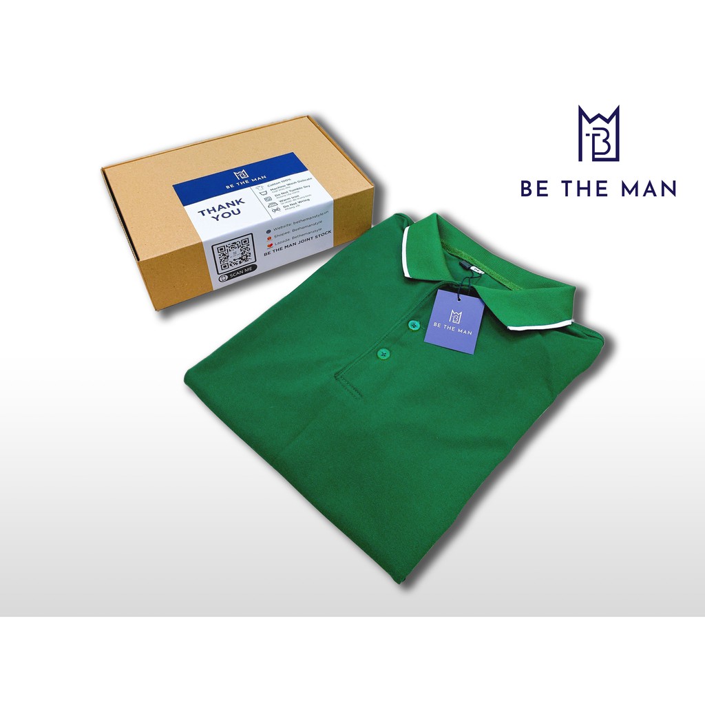 Áo thun Polo Nam SlimFit cổ bẻ vải cá Sấu Cotton màu Xanh Lá - BeTheMan