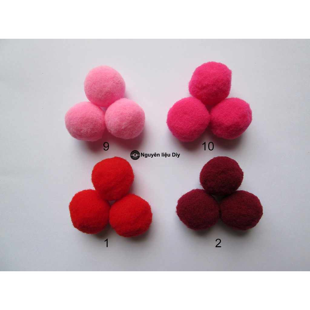 Pompom ~25mm gói 10 viên