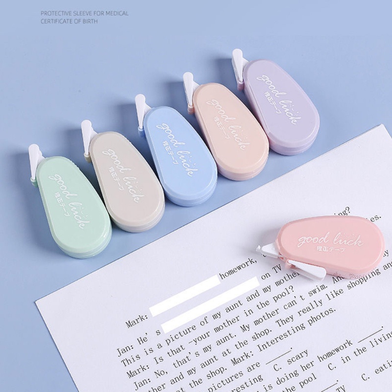 Set 6 Cuộn Băng Keo Chỉnh Sửa Màu Macaron Đường Kính 5mm Nhanh Khô Tiện Dụng Cho Schoo