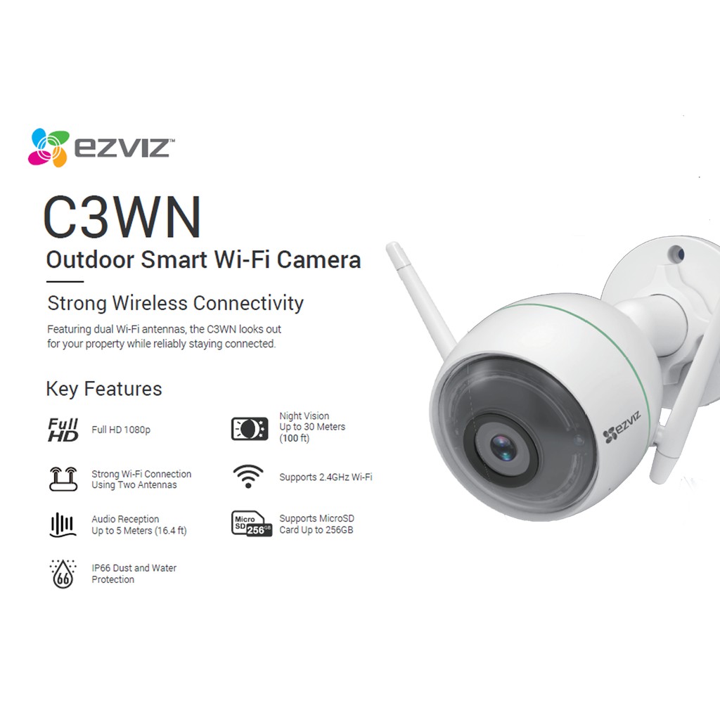[Mã giảm giá 5%: HYNA1905 ] Camera Ip Wifi Ezviz C3WN (CS-CV310) Full HD 1080P - Không Đèn Và Không Còi Báo Động