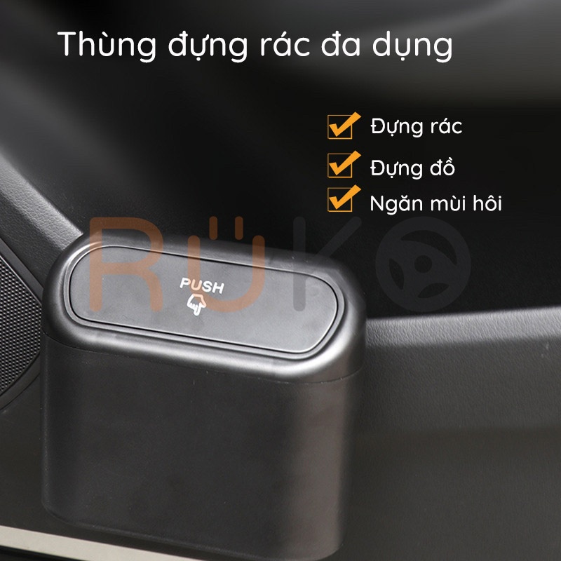 Thùng rác, thùng đựng đồ có nắp đậy ngăn mùi trên ô tô