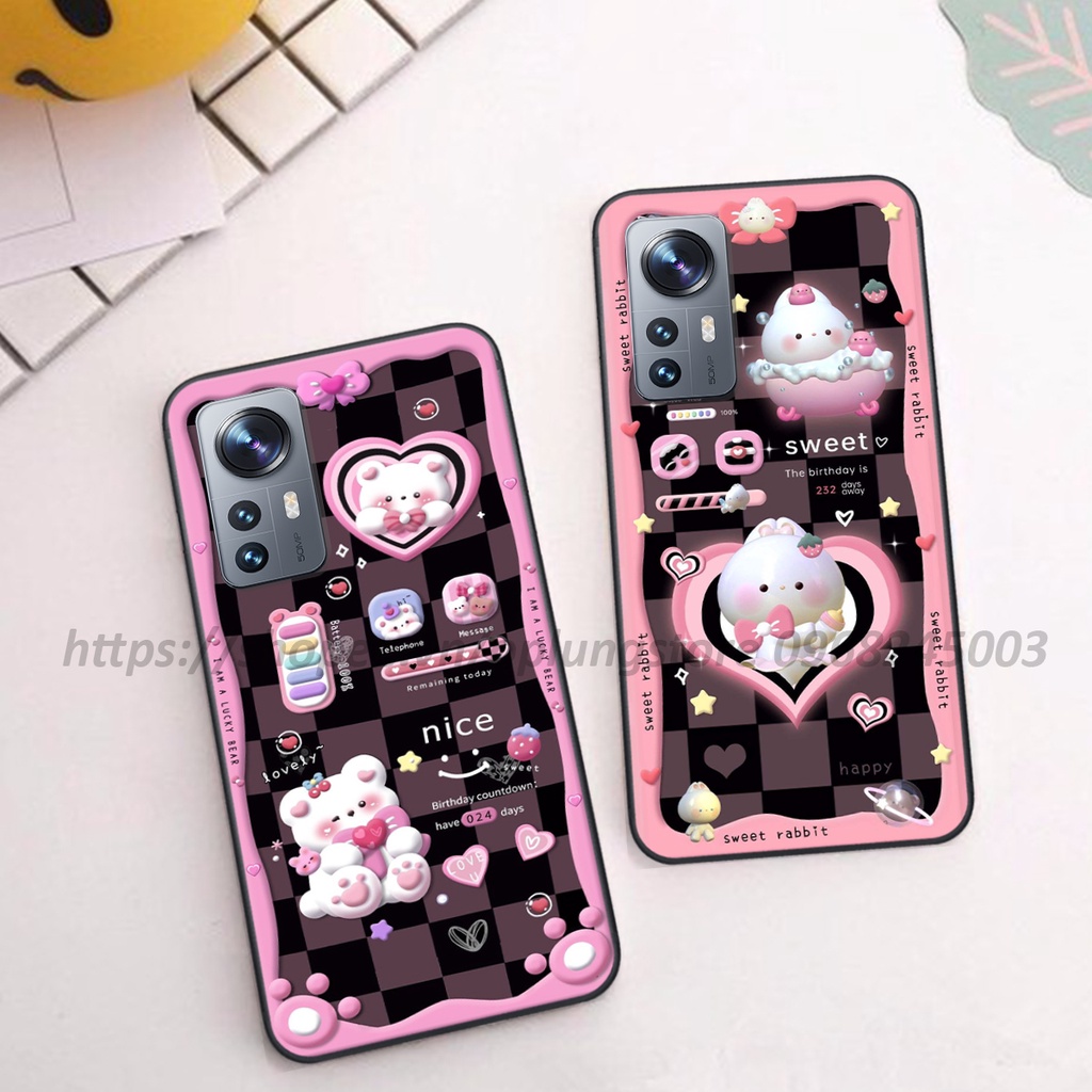 Ốp lưng Xiaomi 12 / 12 Pro / 12 Lite / RedMi 12X / K50 Ultra in hình 3D gấu,thỏ cute dễ thương