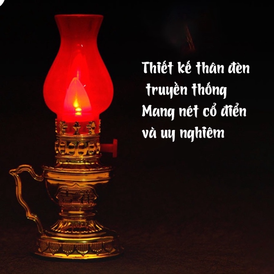 Đèn thờ cúng vĩnh cửu, thiết kế cổ kính, hài hoà, cân đối, tăng thẩm mỹ và trang ngiêm. ..