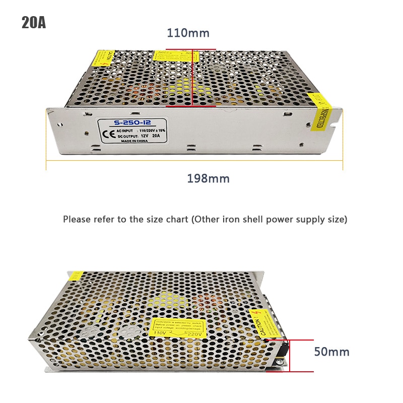 GBKOFBộ điều khiển dải LED DC 12V Bộ chuyển đổi nguồn 1A 2A 3A 5A 10A 15A 20A Bộ chuyển mạch Nguồn điện AC110V-220V 24V Công suất máy biến áp 60W 78W 120W