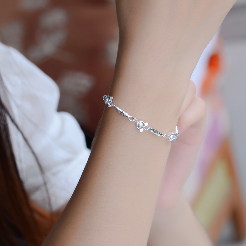 Vòng Tay Mạ Bạc 925 Nhiều Kiểu Xinh Xắn Cho Cặp Đôi