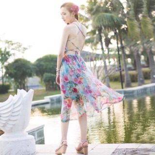 Đầm maxi hở lưng cao cấp QC