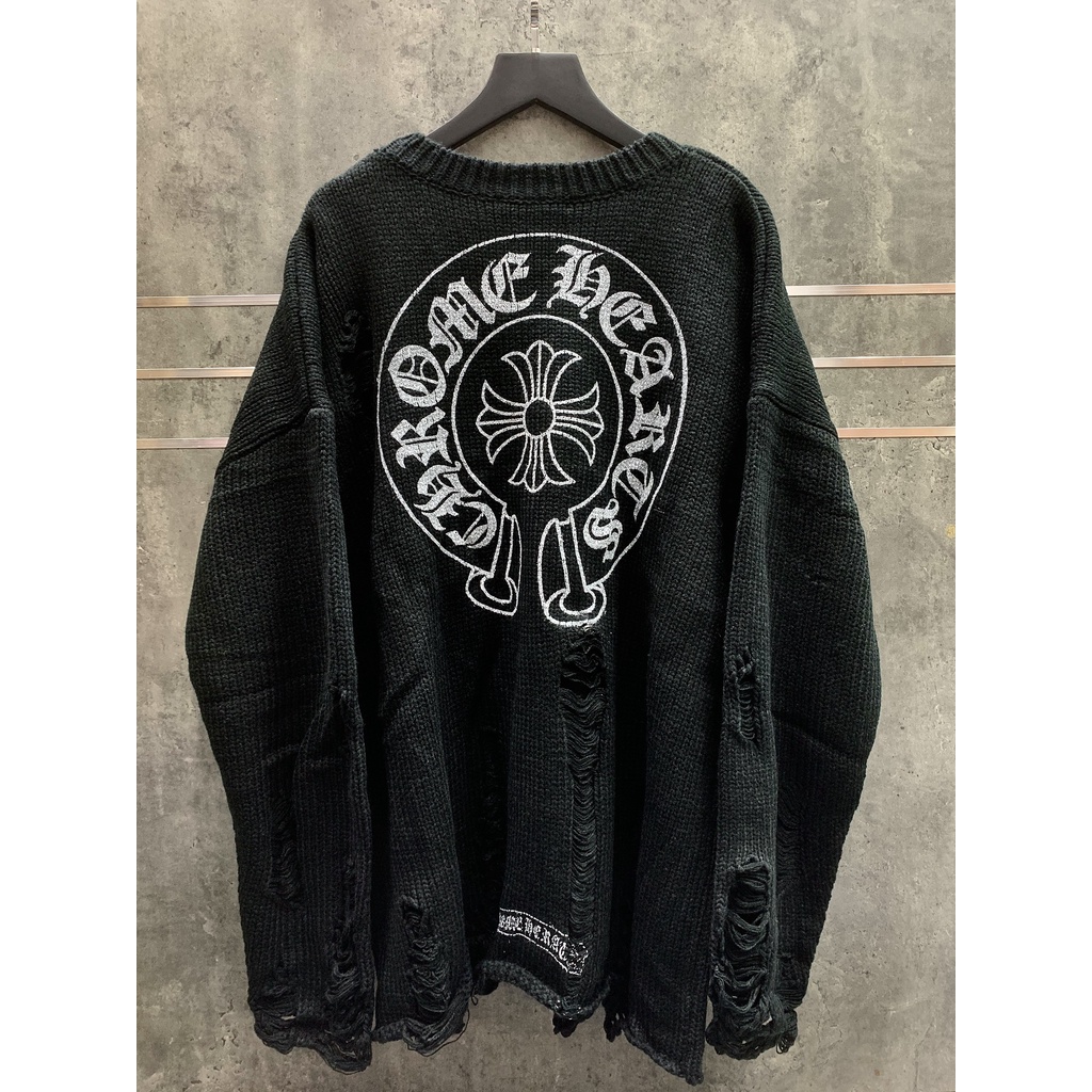 ÁO LEN RÁCH CHROME HEARTS 2.0 HÀNG QUẢNG CHÂU CAO CẤP. ÁO LEN THỜI TRANG LUXURY SANG TRỌNG