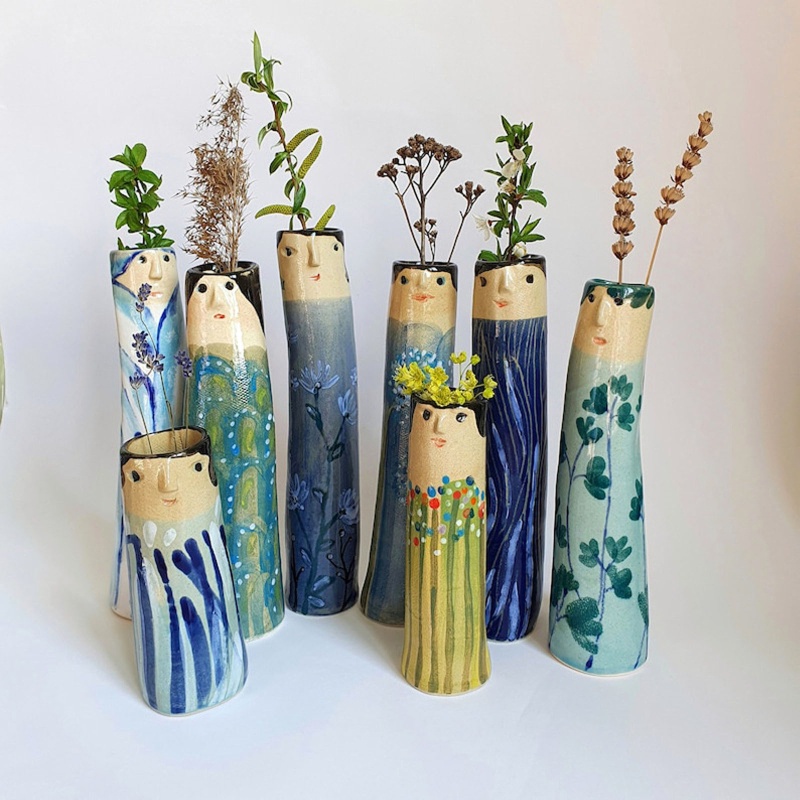 Mô Hình Bình Hoa Bằng Nhựa Resin Phong Cách Bohemian Thời Trang