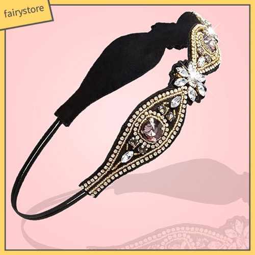 Băng đô đính đá thủy tinh và ngọc trai giả thời trang thanh lịch dành cho nữ