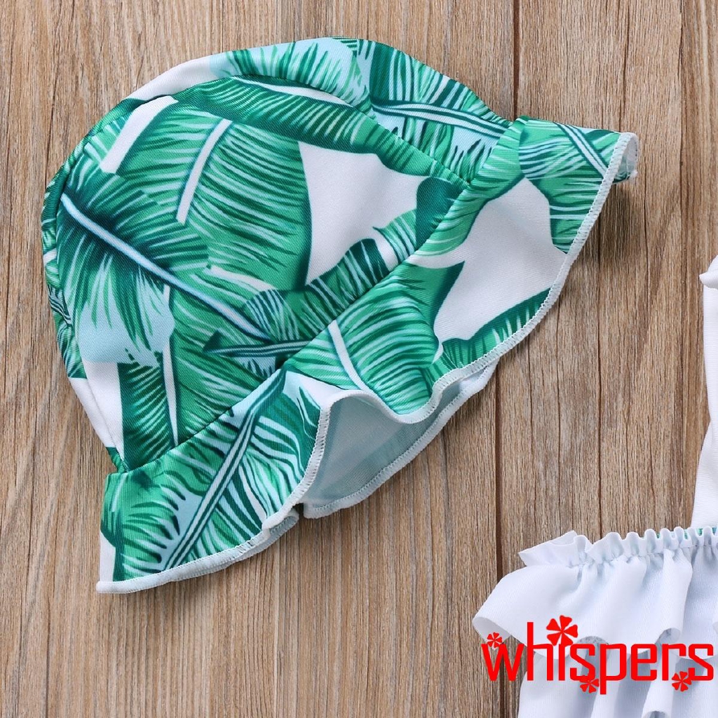 Bộ bikini hai mảnh họa tiết lá cọ thời trang cho mẹ và bé