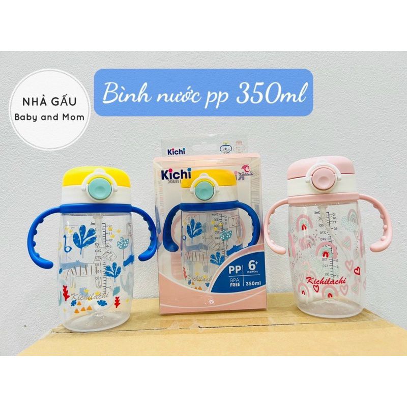 (mẫu mới) Bình tập uống Kichi nhựa PP 220ml-240ml-350ml chống sặc cho bé