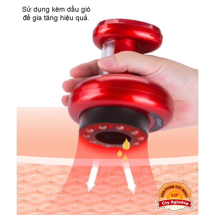 Máy massage Giác hơi tốt cho sức khỏe giảm béo, tan mỡ Pin sạc - Máy matxa AGD 9611