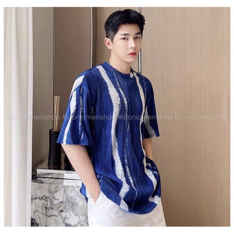 Áo thun nam rập ly fom rộng