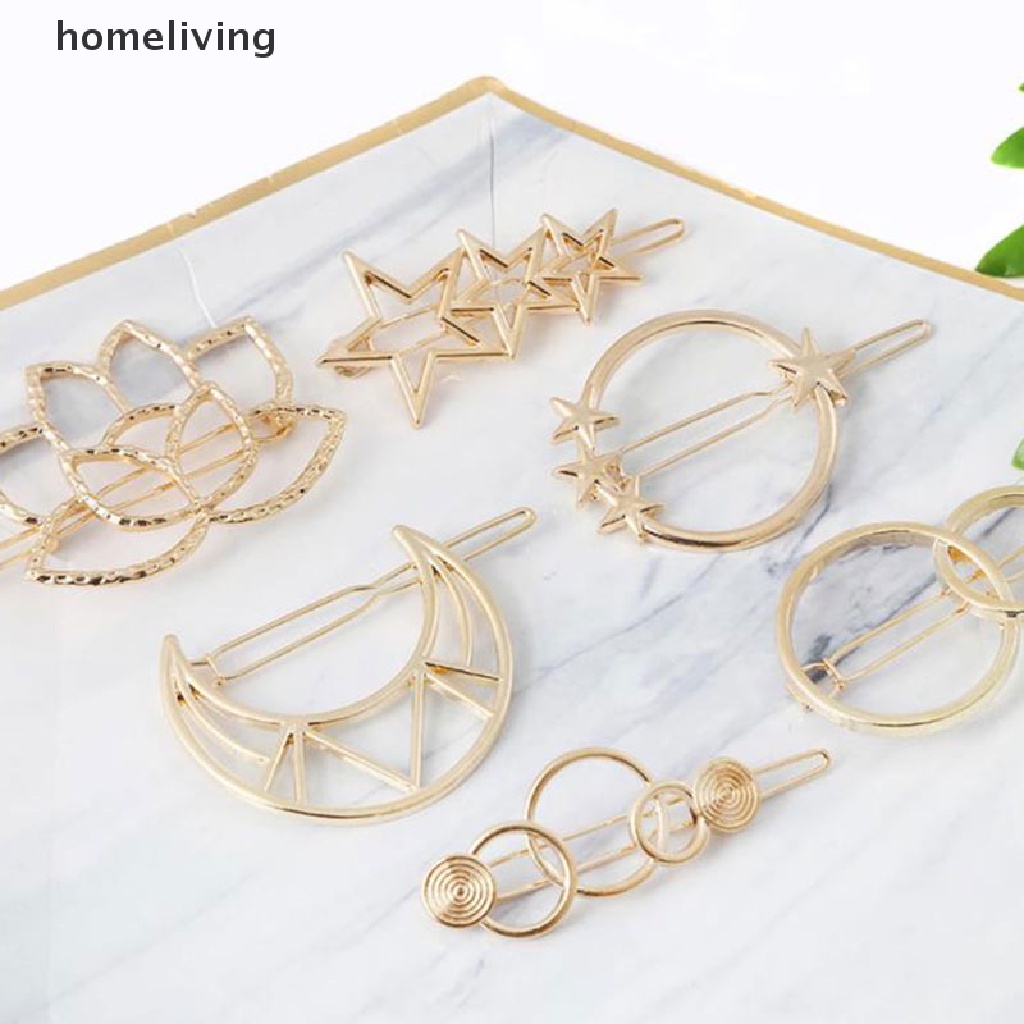 Kẹp Tóc Kim Loại Thiết Kế Hình Học Thời Trang Cho Nữ