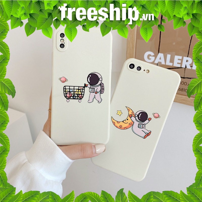 Ốp lưng iphone cạnh vuông Phi hành gia 6/6s/6splus/7/7plus/8/8plus/x//xs/11/12/pro/max/plus/promax e118