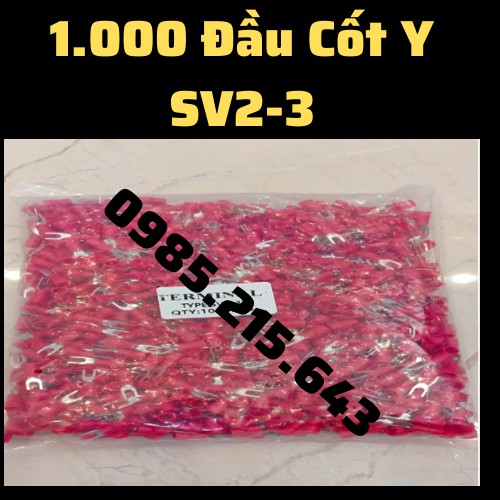 1000 Đầu cos chữ Y SV2-3, đầu cốt chữ Y SV2-3, đầu cos chữ y2-3, cốt y2-3