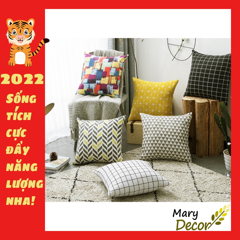 Gối tựa ghế sofa vuông cao cấp trang trí phòng khách 45*45cm Mary Decor 99+ mẫu