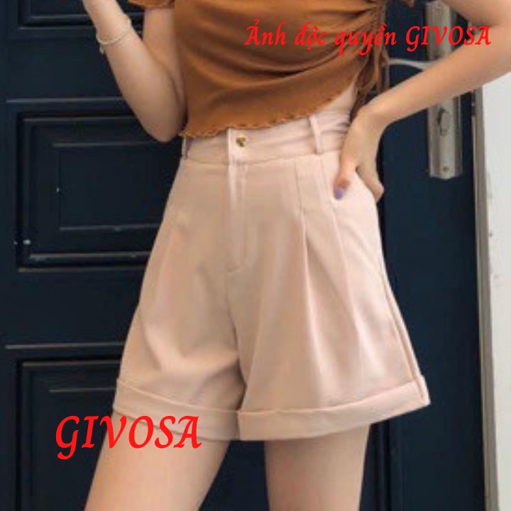 Quần short nữ Goness cạp cao chất vải Vintex cao cấp co giãn tốt tôn dáng | BigBuy360 - bigbuy360.vn