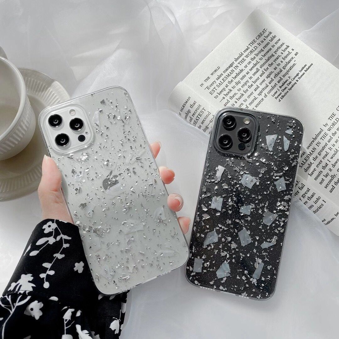 Ốp điện thoại silicone TPU trong suốt chống sốc phối kim tuyến cho IPhone 12Pro Max 11 Pro Max X XS XR XSMAX 7 8 Plus | BigBuy360 - bigbuy360.vn