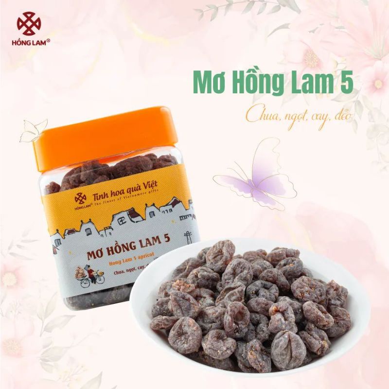 Ô mai Mơ Hồng Lam 5 - ô mai Hồng Lam 11 hàng đường - Hộp/gói 200g/300g/500g