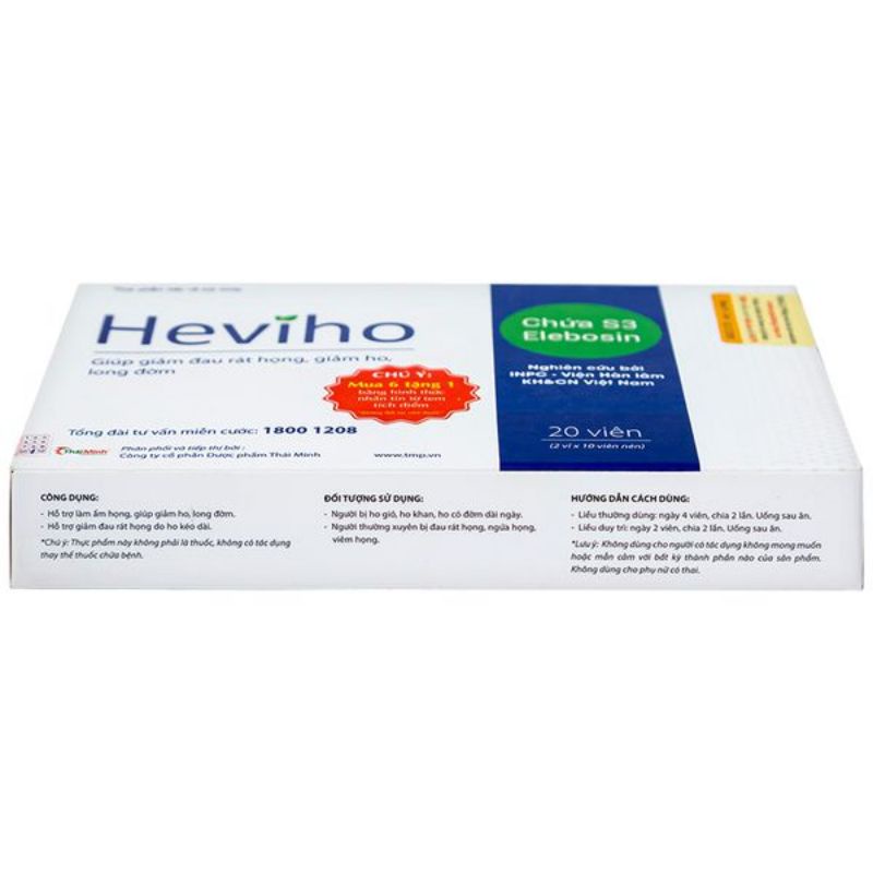 [Chính hãng] Viên uống Heviho- Hỗ trợ giảm ho , đau rát họng , long đờm