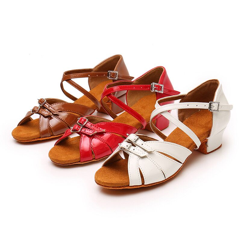 Giày Khiêu Vũ Latin Chuyên Dụng Dành Cho Bé☂☞Giày Khiêu Vũ Latin Đế Mềm Dành Cho Trẻ Em Mới Bắt Đầu 008