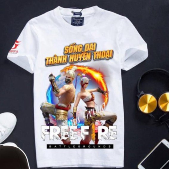 VHL Store Áo Free Fire cotton cộc tay màu trắng in hinh Thích Khách Âm Dương VHL Store