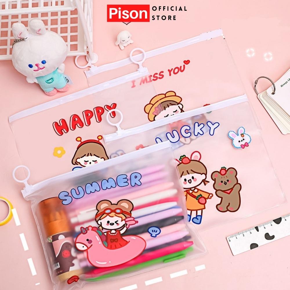 Túi zip hình Bé gái Pison đựng đồ dùng cá nhân 21*17cm – HB006 – 1 cái