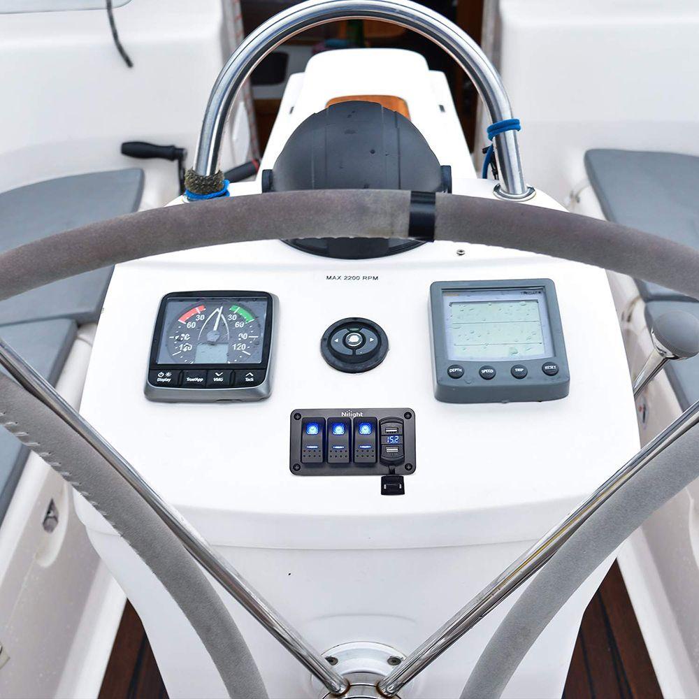 Cầu Dao Kỹ Thuật Số Cổng USB Kép 12V / 24V DIY Cho Xe Hơi