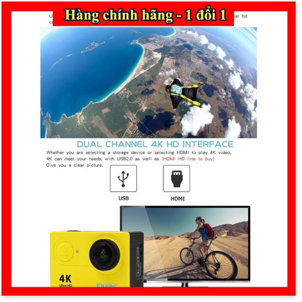 ✔️ [Top sale] -  Camera Hành Trình 4K Ultra HD Wifi Kết Nối Với Điện Thoại Live Stream Eken H9R