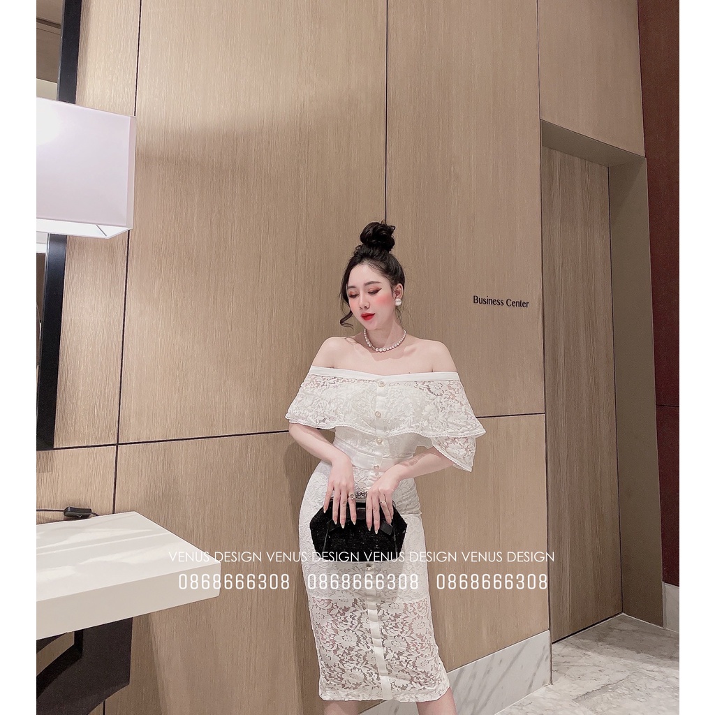 VÁY REN BODY TRỄ VAI TRẮNG - VENUS DESIGN