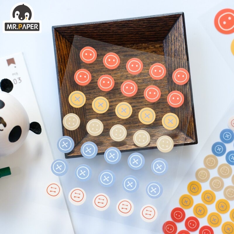 Set 3 stickers nhựa trong Mr Paper