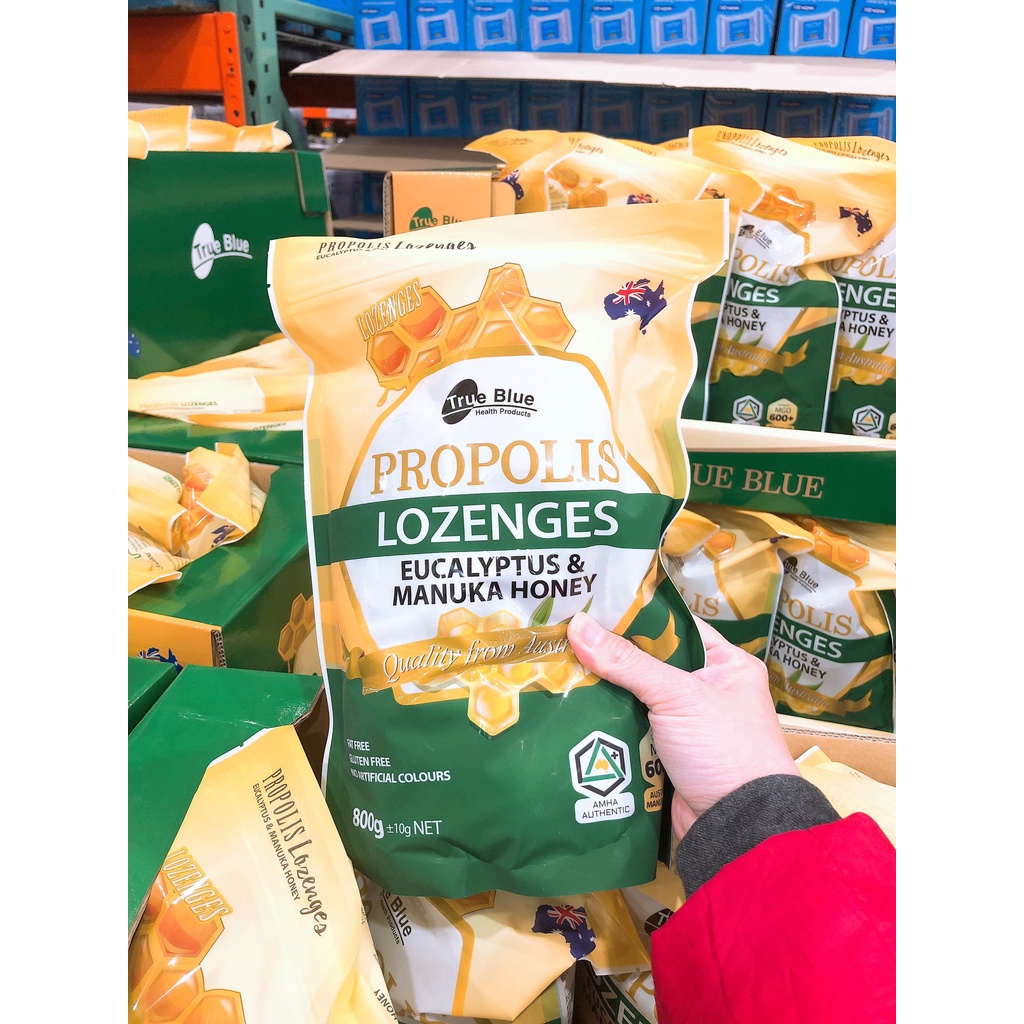 Kẹo Ngậm Keo Ong True Blue Propolis Lozenges Eucalyptus & Manuka Honey