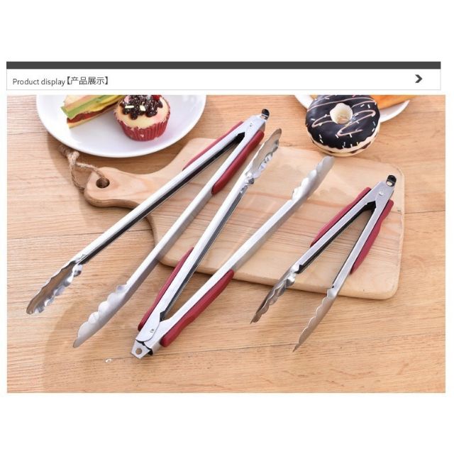 Kẹp inox  gắp thức ăn , gắp đá , gắp đồ nóng chống nóng 30cm