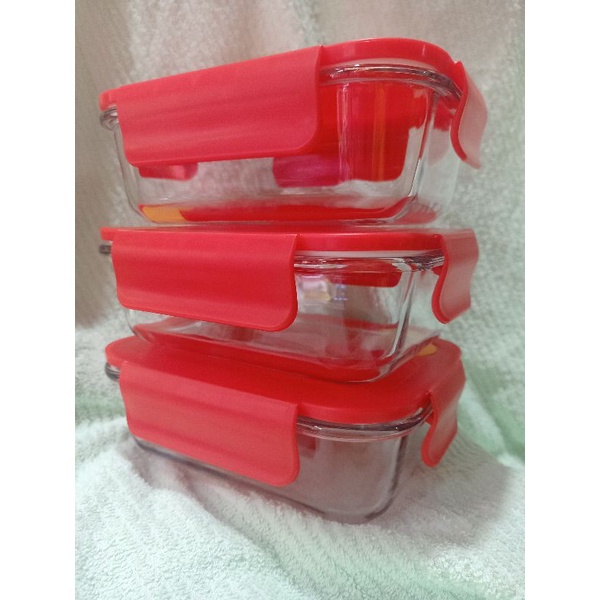 Bộ 3 HỘP THỦY TINH CHỮ NHẬT 4 KHOÁ