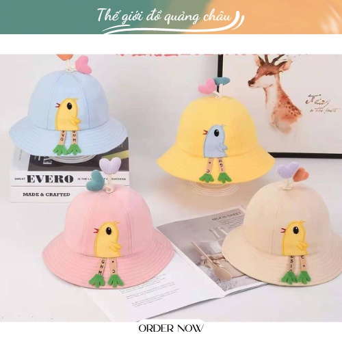 Mũ vành tròn hình chim nhỏ cho bé trai/gái siêu dễ thương có quai chắc chắn Hàng Quảng Châu Cao Cấp (240)