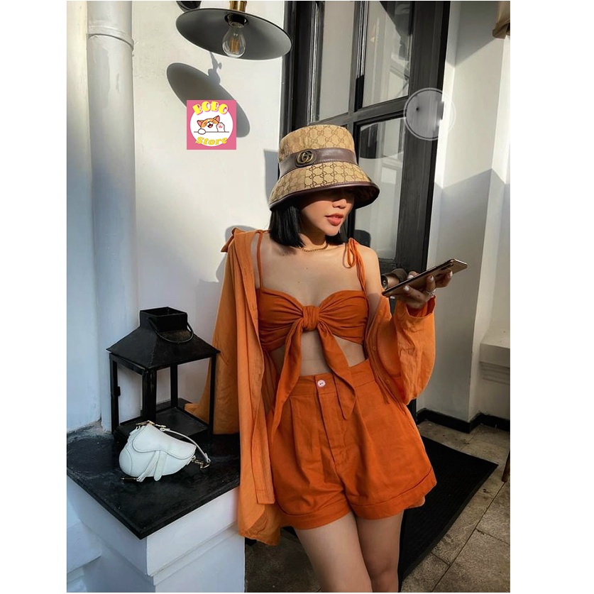 Mũ bucket gucci classic phối da - phong cách sang trọng - thời thượng