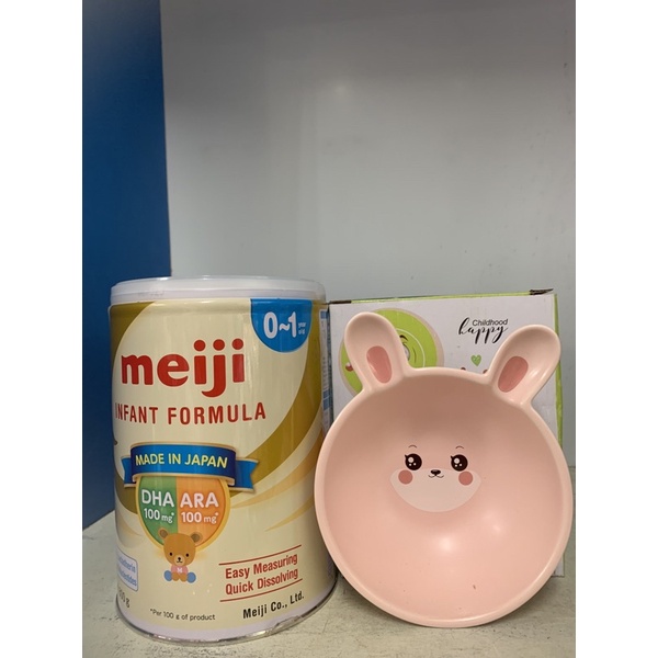 Sữa meiji nội địa Nhật tặng bát ăn dặm hình thỏ cho bé(0-3y)