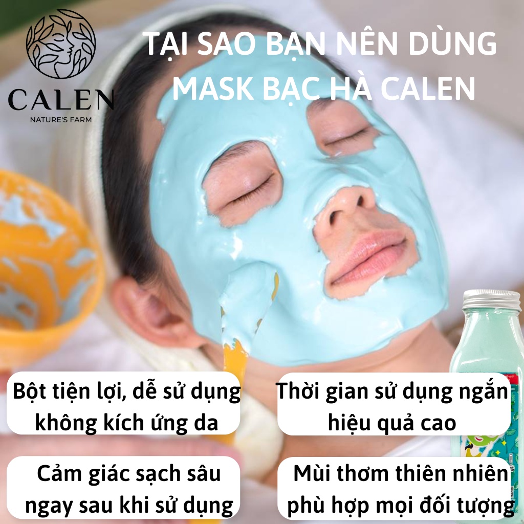 Mặt nạ tươi collagen tinh chất bạc hà Calen chuyên đắp mặt dưỡng trắng da (Mask dẻo)