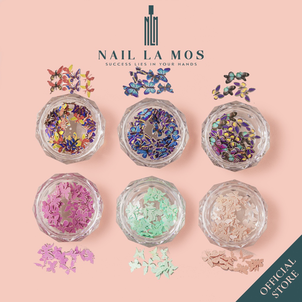Bướm giấy nail 3D trang trí móng - phụ kiện bướm nail đắp ẩn gel phong cách Hàn Nhật