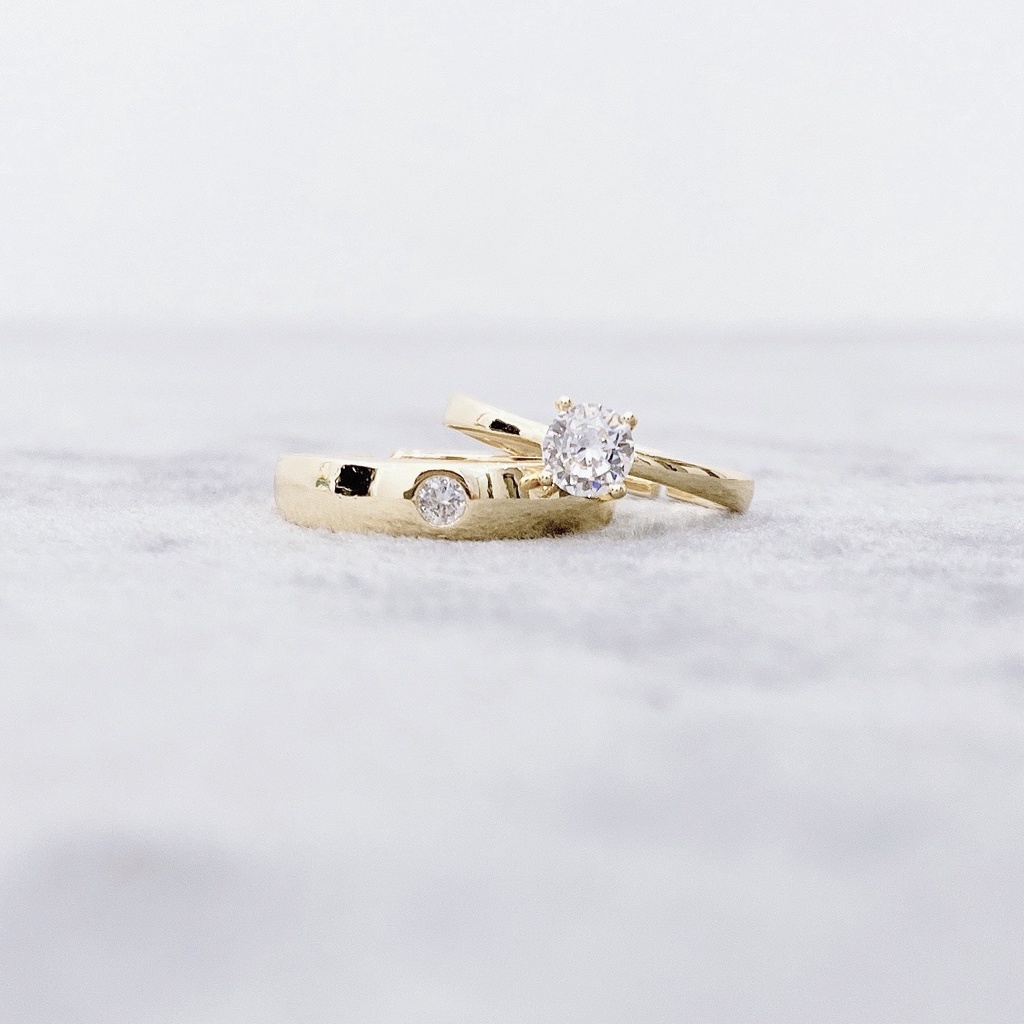 Nhẫn đôi nam nữ MIOCO, Nhẫn cặp đính đá sang trọng cao cấp Jewelry NV01 thiết kế hở dễ dàng điều chỉnh kích cỡ