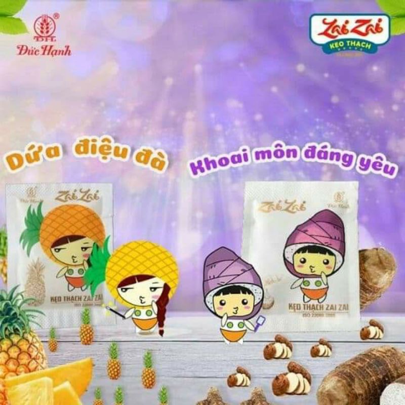 Kẹo thạch ZaiZai Đức Hạnh các vị hoa quả túi 400gr (combo 2gói 50k)