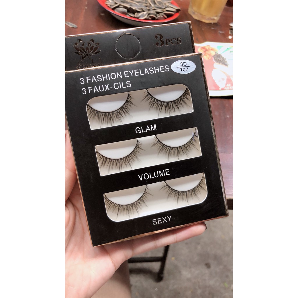 Mi chồn 3D các mã chính hãng HALOMI chuyên dùng cho makeup_Mi chồn 3D 3 đôi Fashion Eyelashes